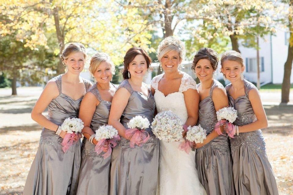 Pewter flower store girl dresses